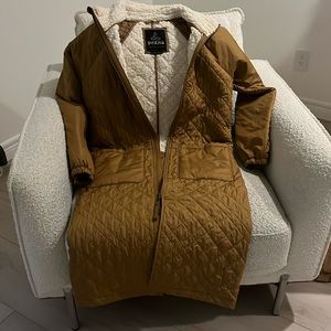 Brand new XSmall Prana long camel coloured coat with sherpa!